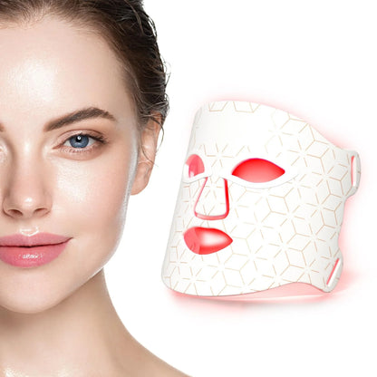 LED Face Mask Light Therapy, 7 Color LED Face Mask Light Therapy Facial Skin Care Mask for Face, Face Whitening Anti-Acne Infrared Light Skin Rejuvenation